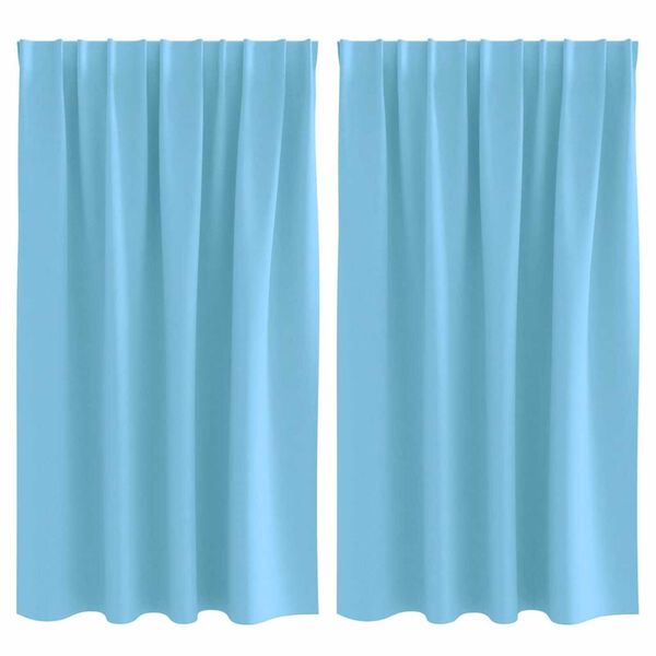 vidaXL Cortinas Blackout com Argolas 2 pcs Azul Claro 140 x 140 cm