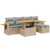 vidaXL 6 pcs conjunto de sof&aacute;s p/ jardim com almofad&otilde;es vime PE bege