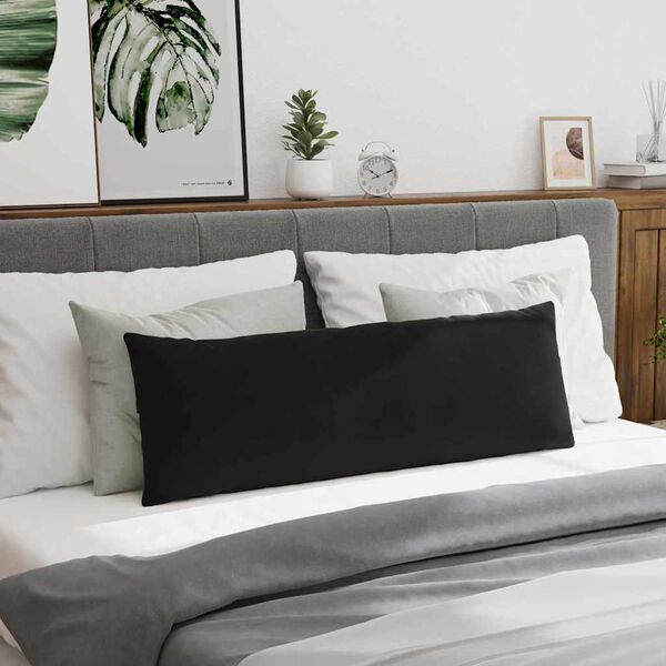 vidaXL Travesseiros de Sof&aacute; 2 pcs Preto 120 x 40 cm