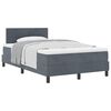 vidaXL Cama Box com colch&atilde;o Cinza Escuro 120 x 190 cm Veludo