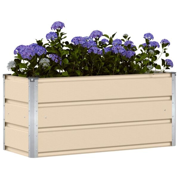 vidaXL Floreira Ivory 100 x 40 x 45 cm A&ccedil;o