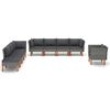 vidaXL 9 pcs conj. lounge jardim vime PE e madeira eucalipto cinzento