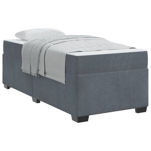 vidaXL Estrutura da Cama com colch&atilde;o Cinza Escuro 100 x 200 cm tecido