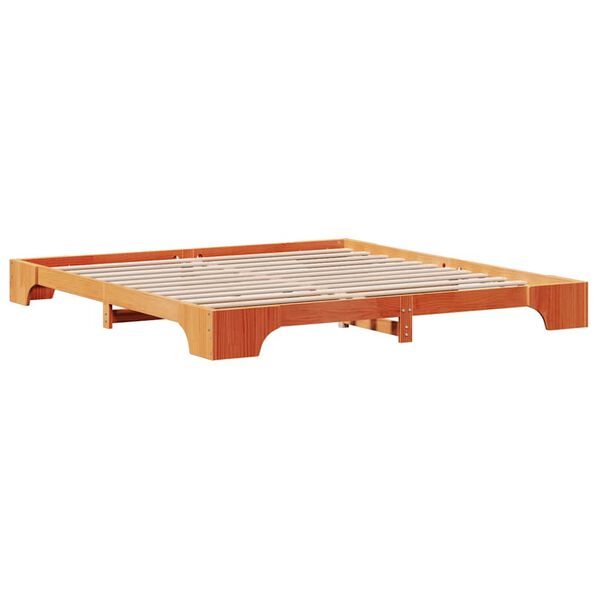 vidaXL Estrutura da Cama Marrom Cera 180 x 200 cm