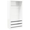 vidaXL Roupeiro 100x50x200 cm derivados de madeira branco brilhante