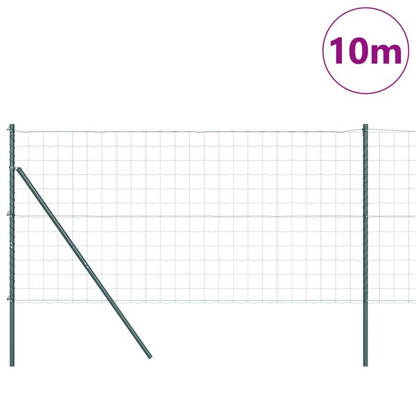 vidaXL Cerca com Poste Verde 1,2 x 10 m A&ccedil;o