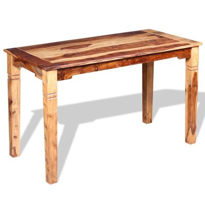 vidaXL Mesa de jantar em madeira de sheesham maciça 120x60x76 cm
