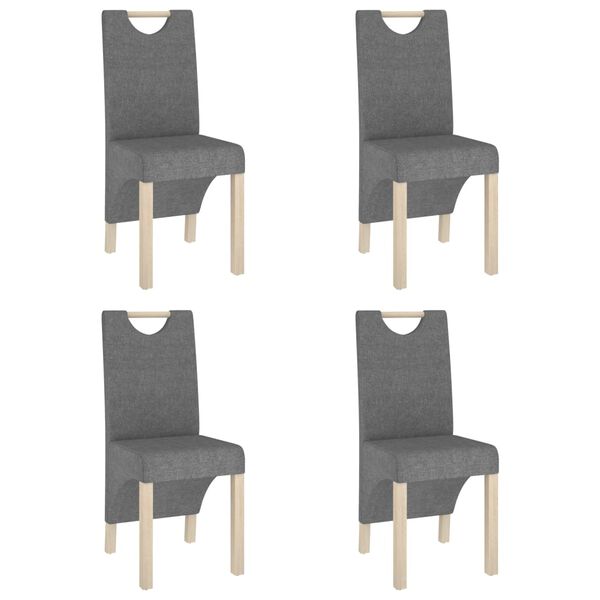 vidaXL Cadeiras de jantar 4 pcs tecido cinzento-claro