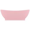 vidaXL Lavat&oacute;rio luxuoso oval 58,5x39 cm cer&acirc;mica rosa mate