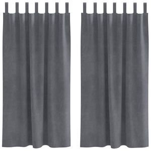 vidaXL Cortinas opacas 2 pcs Cinzento-claro 140 x 175 cm Veludo