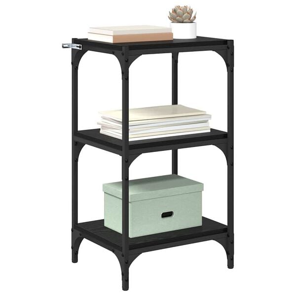 vidaXL Gabinete de Livros Carvalho preto 40 x 33 x 70,5 cm