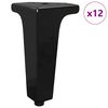 vidaXL P&eacute;s de M&oacute;veis 12 unid. Preto 54,1 x 54,1 x 100 mm Ferro