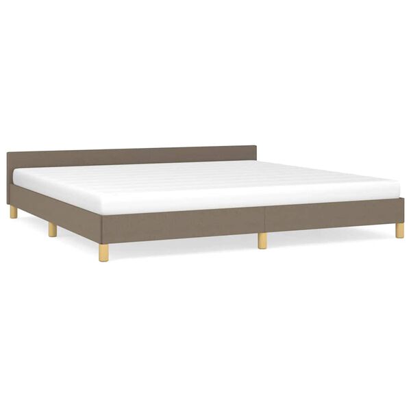 vidaXL Cama sem colchão 200x200 cm tecido cinzento-acastanhado