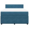 vidaXL Cama boxspring com colch&atilde;o 140x190 cm veludo azul