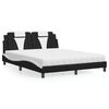 vidaXL Cama Viana com colch&atilde;o 160x200 cm couro artificial preto e branco