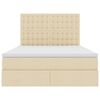 vidaXL Cama com arruma&ccedil;&atilde;o e LED com led Creme 140 x 200 cm Poli&eacute;ster