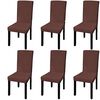 vidaXL Capa extens&iacute;vel para cadeira 6 pcs castanho