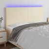 vidaXL Cabeceira cama c/ LED 180x5x118/128 cm couro artificial cr&egrave;me