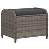 vidaXL Banco de jardim com almofad&atilde;o 58x46x46 cm vime PE cinzento