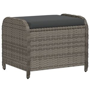 vidaXL Banco de jardim com almofad&atilde;o 58x46x46 cm vime PE cinzento