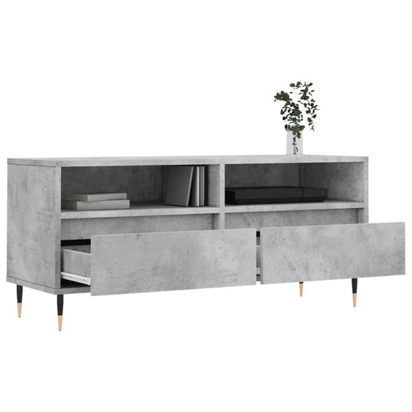 vidaXL Móvel p/ TV 100x34,5x44,5cm derivados de madeira cinza cimento