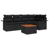 vidaXL Conjunto de Sof&aacute; de Jardim 6 unid. Preto vime PE