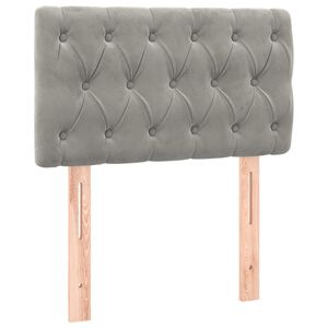 vidaXL Cabeceira de cama veludo 80x7x78/88 cm cinzento-claro