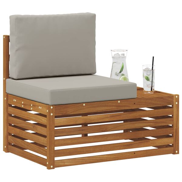 vidaXL Sof&aacute; de canto externo com almofada Natural 91 x 63 x 73 cm