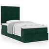 vidaXL Estrutura de cama otomana colch&otilde;es 90x200cm veludo verde escuro