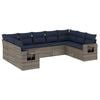 vidaXL Conjunto de sof&aacute; de jardim de 9 pe&ccedil;as com almofadas em rattan sint&eacute;tico cinza