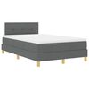 vidaXL Cama Box Spring LED Cinza Escuro 120 x 200 cm tecido