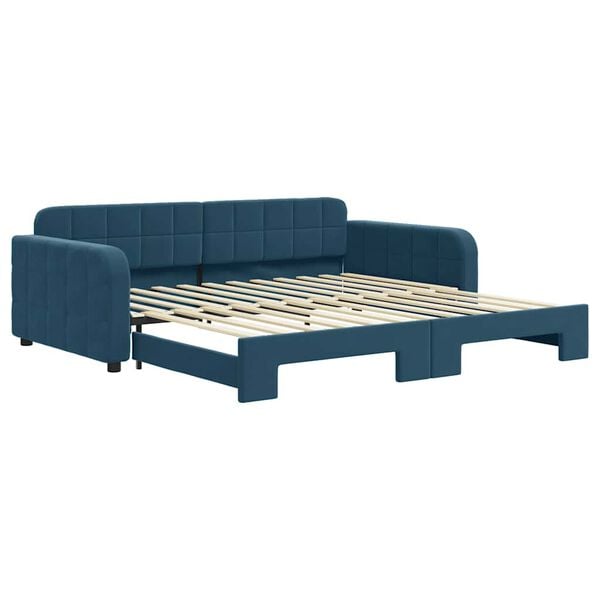 vidaXL Sof&aacute;-cama com gavet&atilde;o 100x200 cm veludo azul