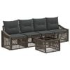vidaXL Conjunto de Sof&aacute; de Jardim 5 pcs Cinzento vime PE
