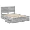 vidaXL Estrutura da Cama com gaveta Cinza Sonoma 140 x 190 cm