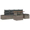 vidaXL Conjunto de Sof&aacute; de Jardim 6 unid. Cinzeto vime PE