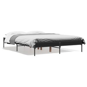 vidaXL Estrutura de cama 120x200 cm derivados de madeira/metal preto