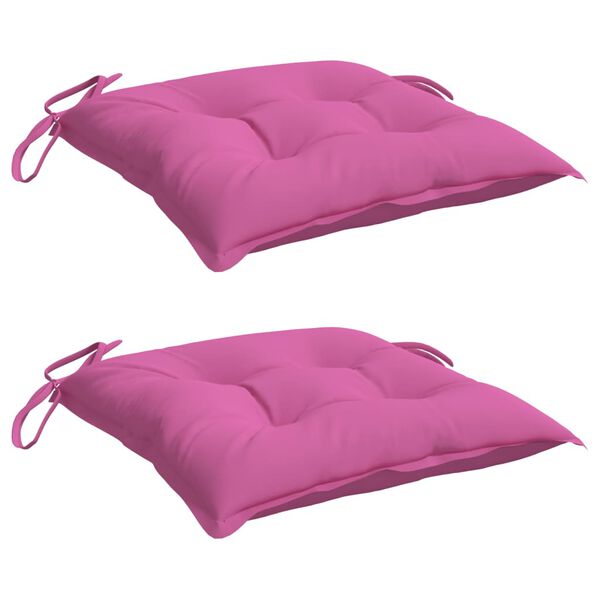 vidaXL Almofad&otilde;es para cadeira 2 pcs 40x40x7 cm tecido rosa