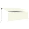 vidaXL Toldo autom&aacute;tico c/ estore/LED/sensor de vento 3x2,5m cor creme