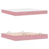 vidaXL Estrutura de cama com colch&atilde;o com colch&atilde;o 2 pcs Rosa Veludo
