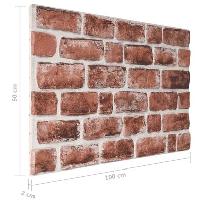 vidaXL Painéis de parede 3D design tijolos castanho-escuros 10 pcs EPS