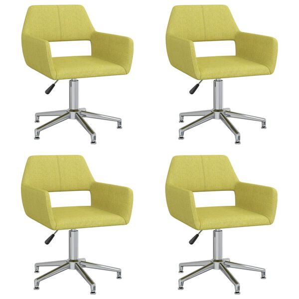 vidaXL Cadeiras de jantar girat&oacute;rias 4 pcs tecido verde