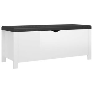 vidaXL Caixa arruma&ccedil;&atilde;o c/ almofad&atilde;o deriv. madeira 105x40x45 cm branco