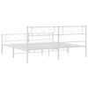 vidaXL Estrutura de cama com cabeceira e p&eacute;s 183x213 cm metal branco