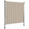 vidaXL Estore de rolo exterior 150x270 cm tecido/a&ccedil;o amarelo e branco