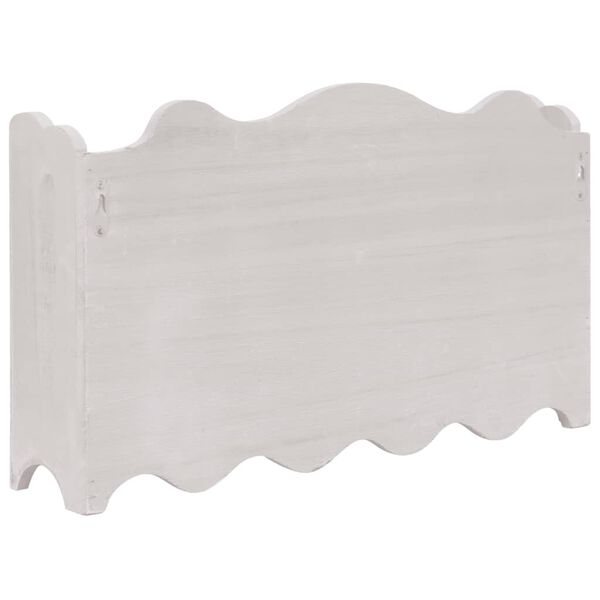 vidaXL Cabide de parede 50x10x30 cm madeira branco