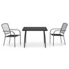 vidaXL 3 pcs conjunto de jantar para jardim a&ccedil;o antracite