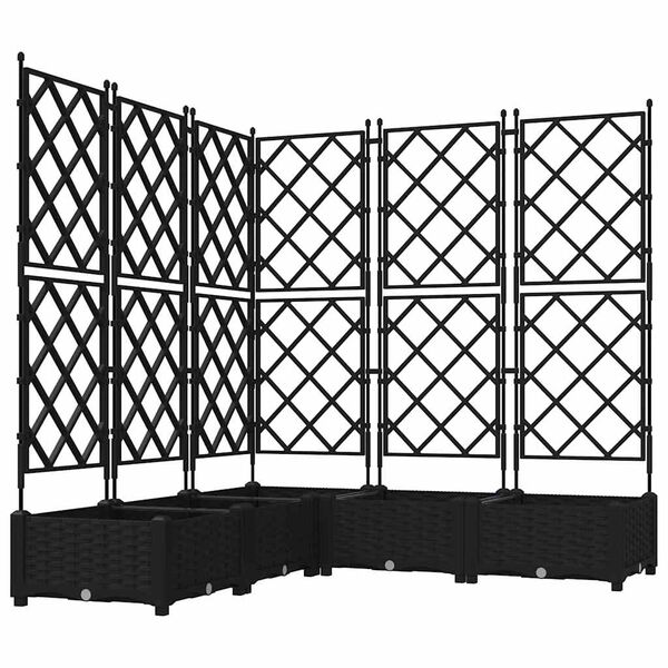 vidaXL Vaso de Jardim 5 pcs Preto 120 x 120 x 125,5 cm A&ccedil;o
