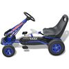 vidaXL Kart a pedais com assento ajustável, azul