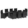 vidaXL Conjunto de Jantar para Exterior 9 unid. Preto 240 x 90 x 75 cm