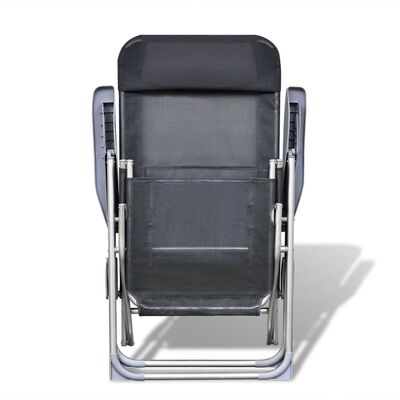 vidaXL Cadeiras de jardim dobráveis 2 pcs alumínio, textilene cinzento